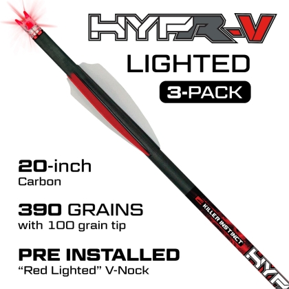 Премиум стрели Killer Instinct Hypr™ с Nock V-Track Iluminate, пакет 3 броя