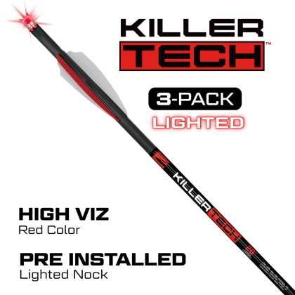 Set săgeți arbaletă carbon iluminate KillerTech™ 20" Carbon Composite .005", 3 bucăți