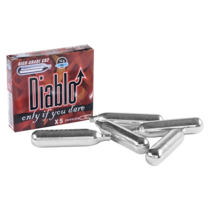 Set 5 Capsule CO2 12g DIABLO, Pentru Airsoft, Paintball și Aer Comprimat