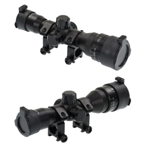 Lunetă Arbaletă X-BOW FMA 4x32 AOIR cu Reticul Iluminat în Două Culori, roșu și verde
