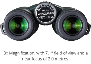 Бинокъл Vanguard VEO HD2 8x42, стъкла HOYA ED и карбонова рамка