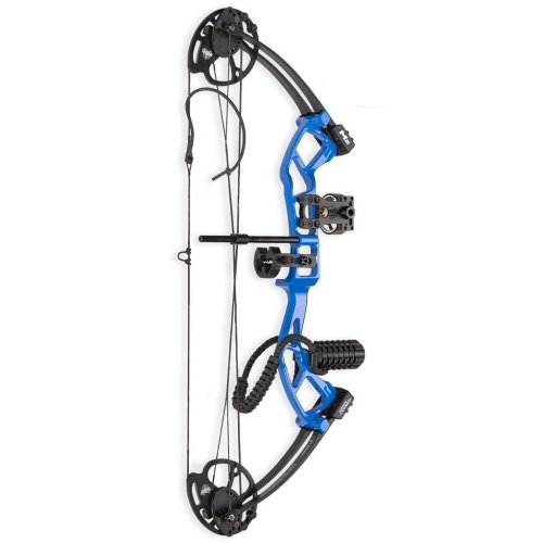 Пълен комплект за младежки лък тип „Compound“ M2, 10–40 lbs, Blue, с включени аксесоари